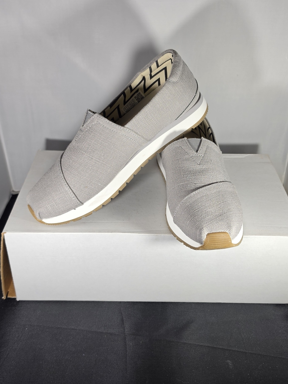 Toms Light Gray Slip-On Canvas Loafers